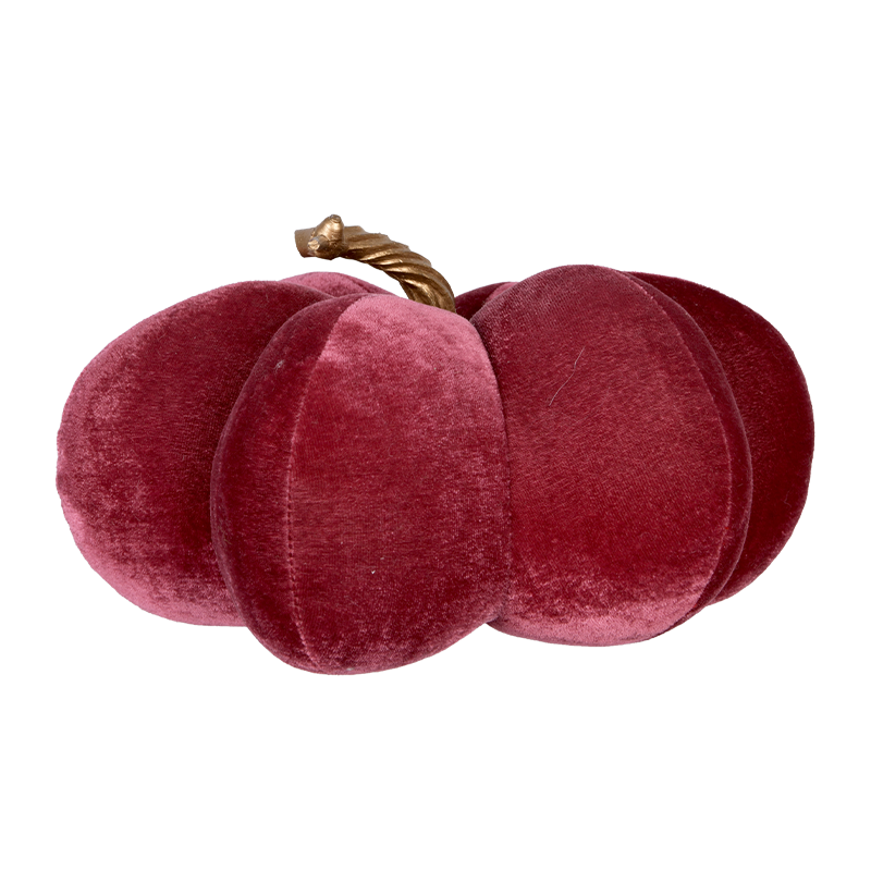 Burgundy Velvet Decorative Pumpkin