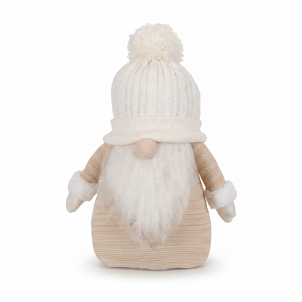 Gnome with Cream Knit Hat ITEM 0526002