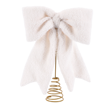 Ivory Bow Christmas Tree Topper ITEM 1926014