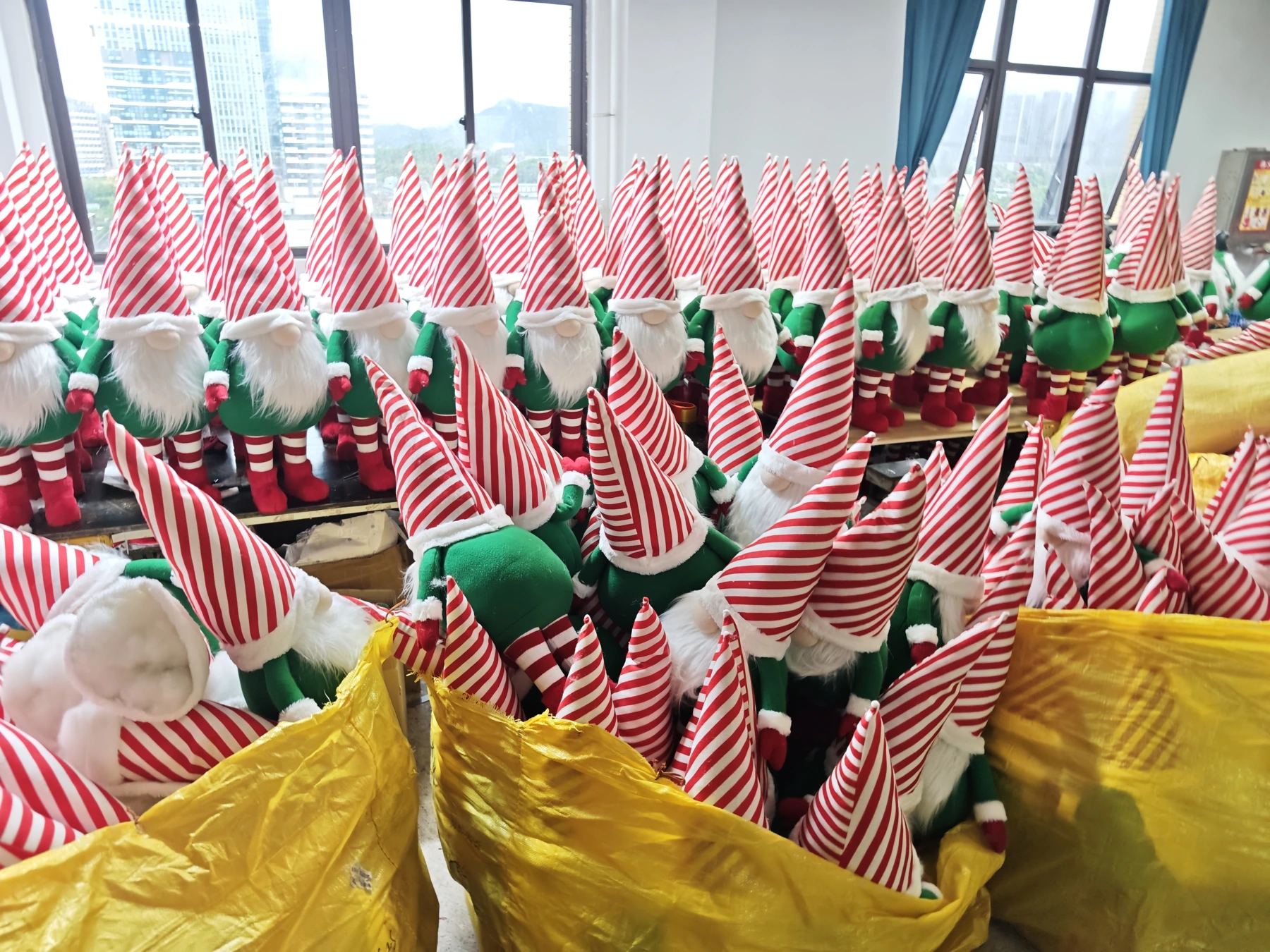 Hundred Arts production team making fabric seasonal decorations