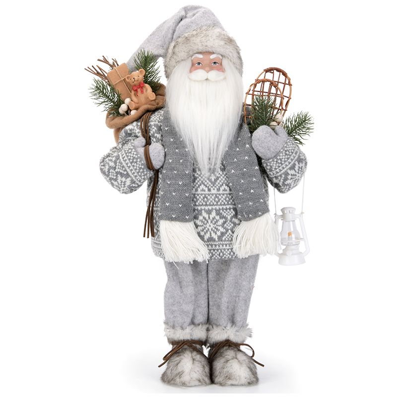 Gray Santa Claus Figure