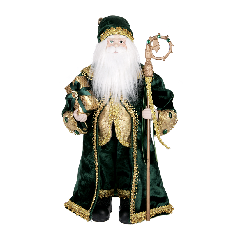 Green & Gold Santa Claus Figure ITEM 0125024