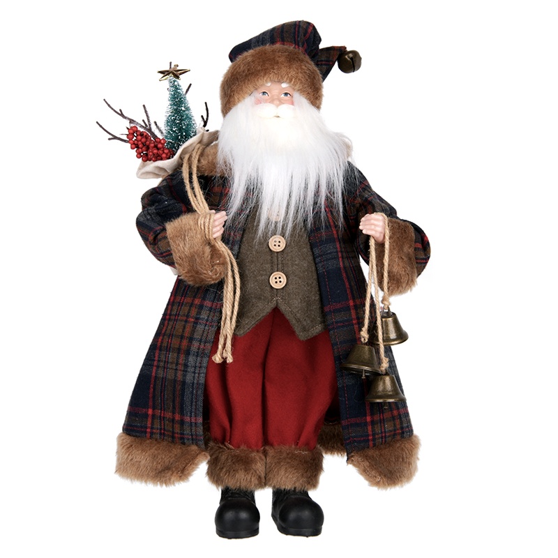 Red & Brown Santa Claus Figure