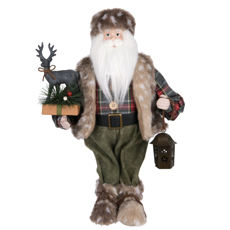 Brown & Green Santa Claus Figure