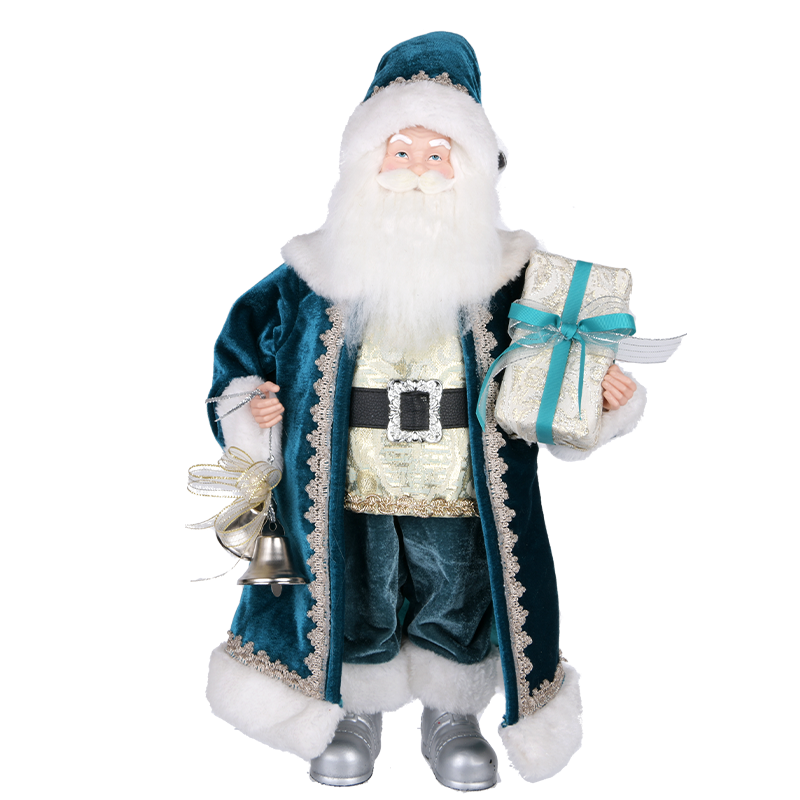 Teal Santa Claus Figure