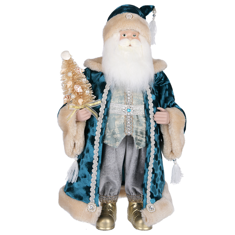 Teal & Brown Santa Claus Figure ITEM 0125039