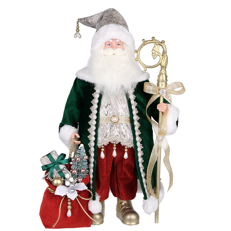 Green & White Santa Claus Figure ITEM 0125040