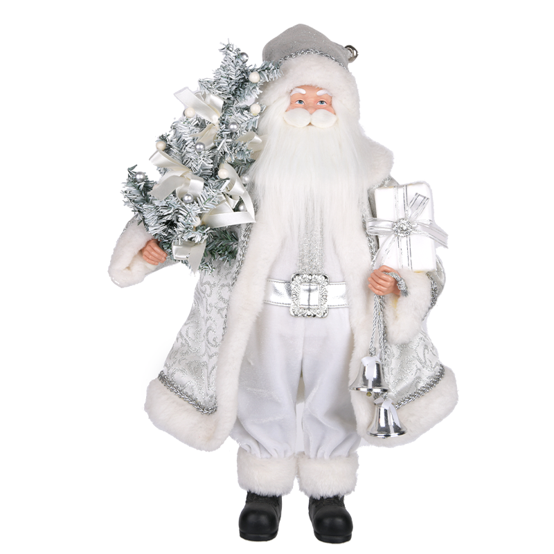 White & Gray Santa Claus Figure