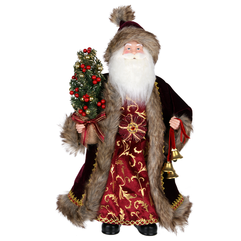Burgundy & Gold Santa Claus Figure ITEM 0125050