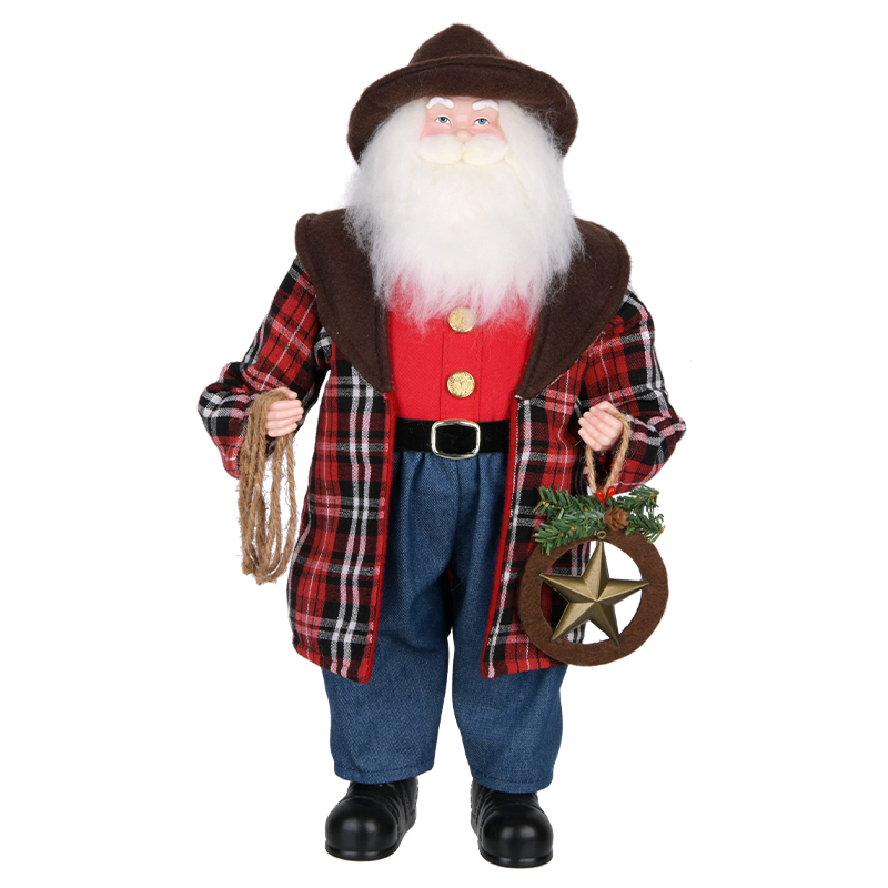 Red & Black Santa Claus Figure