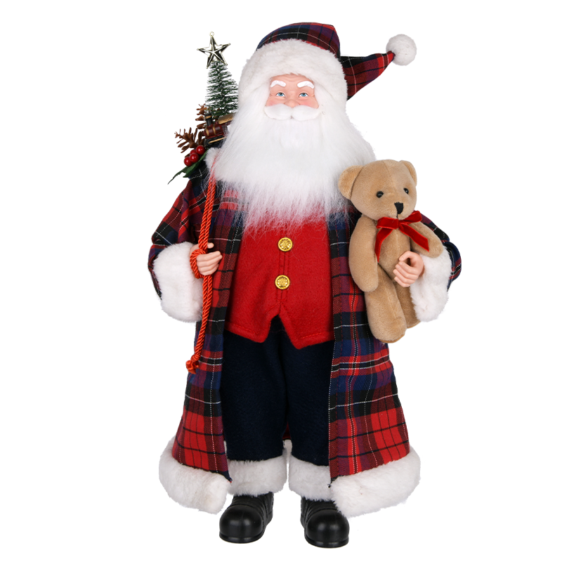 Red & Black Santa Claus Figure