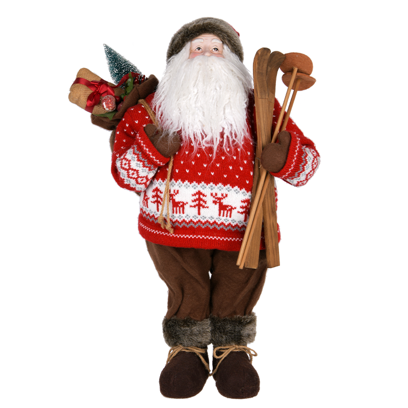 Brown & Red Santa Claus Figure
