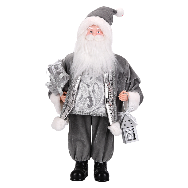 Gray Santa Claus Figure