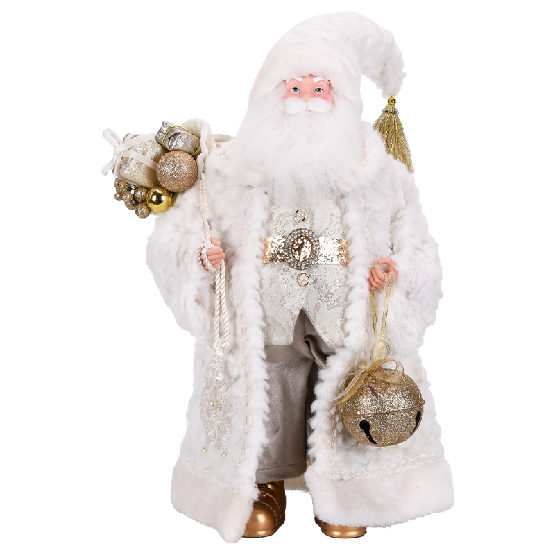 Cream & Gold Santa Claus Figure