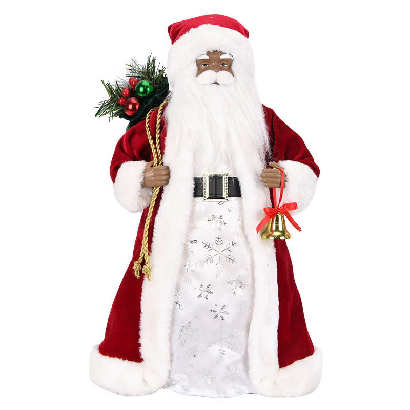 Red Santa with Long Ivory Coat