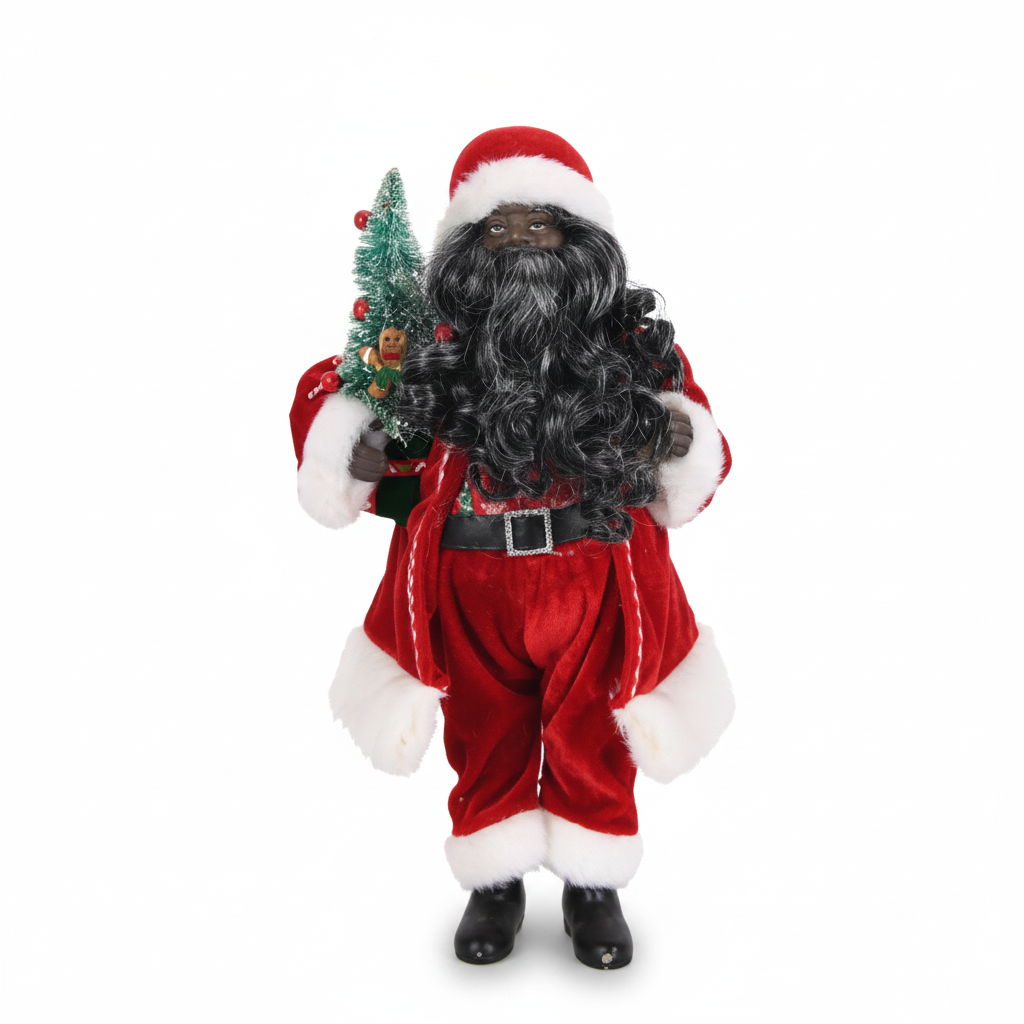 Santa with Evergreen Wreath view 2