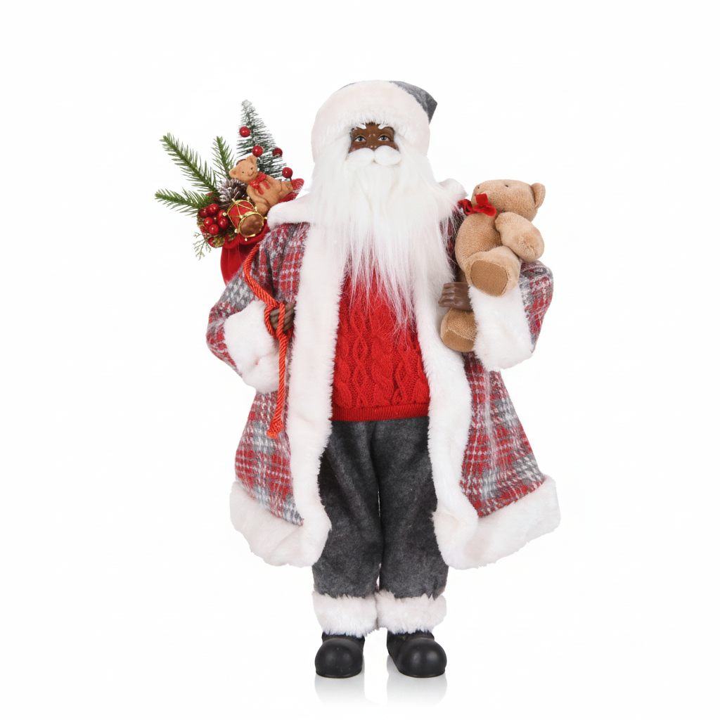 Red & Gray Santa Claus Figure view 2