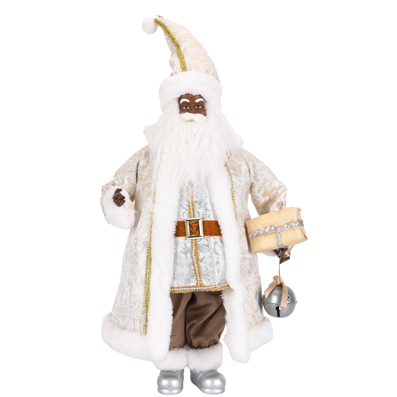 Cream & Gold Santa Claus Figure
