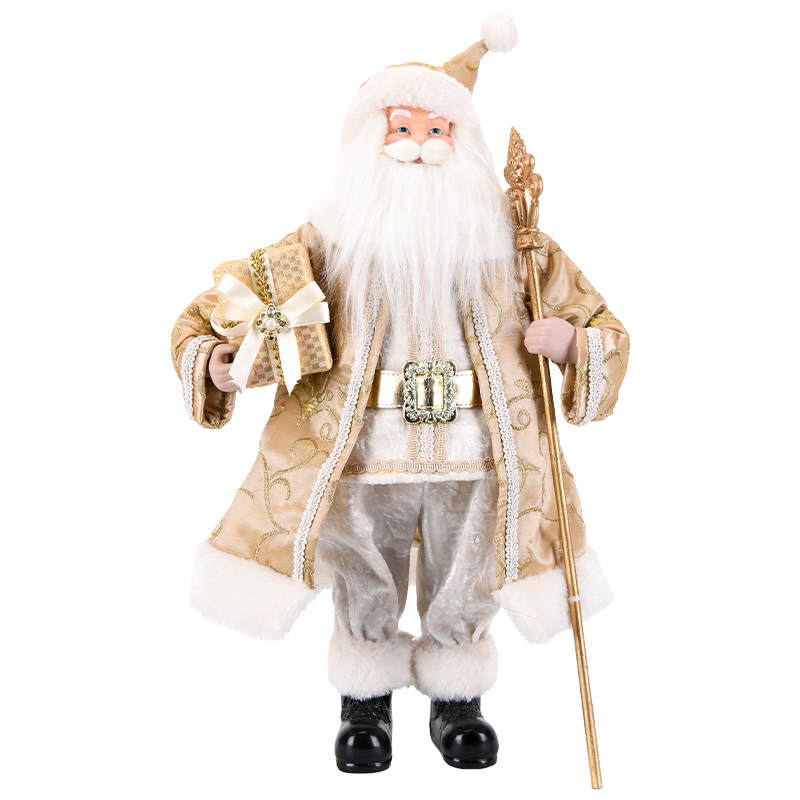 Gold & Gray Santa Claus Figure