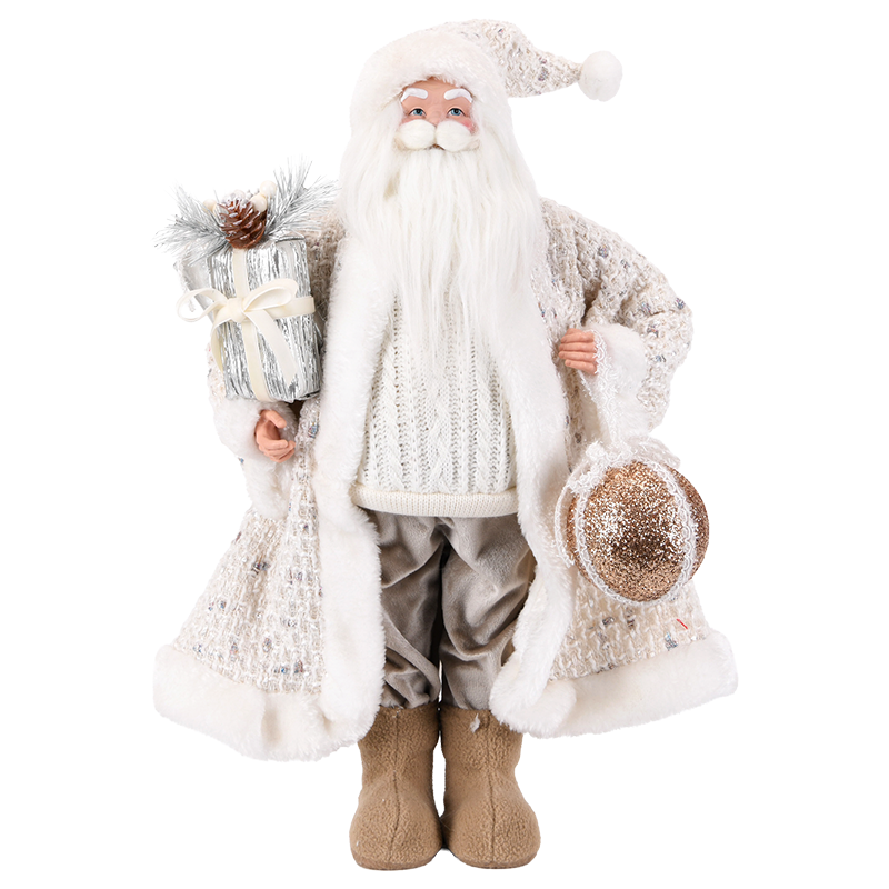 Cream Santa Claus Figure