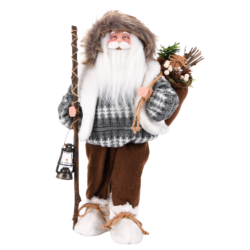 Gray & Brown Santa Claus Figure