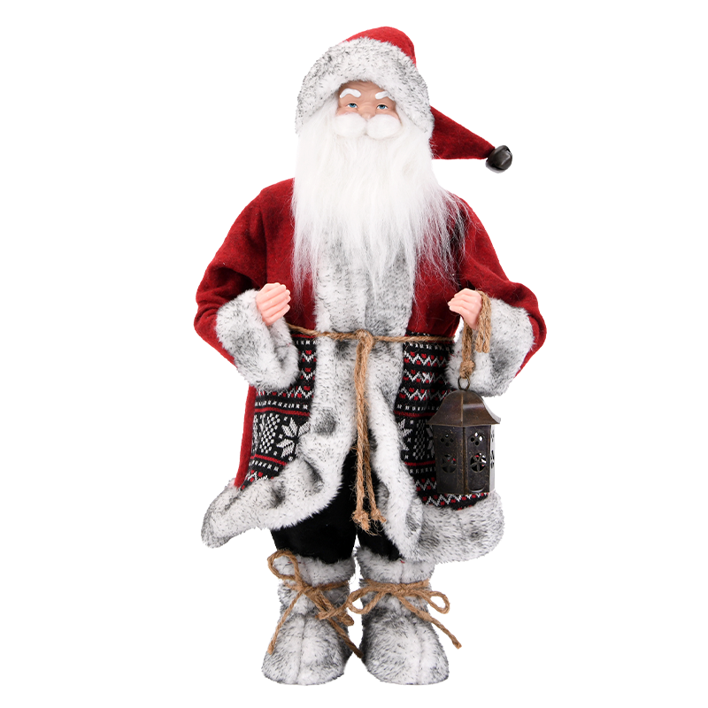 Red & Black Santa Claus Figure