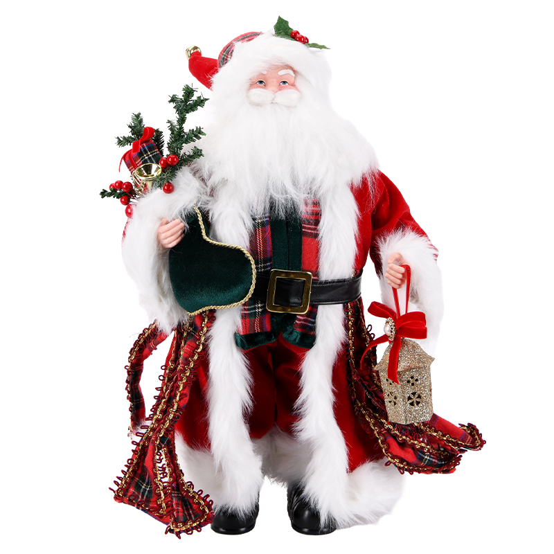 Red & Black Santa Claus Figure