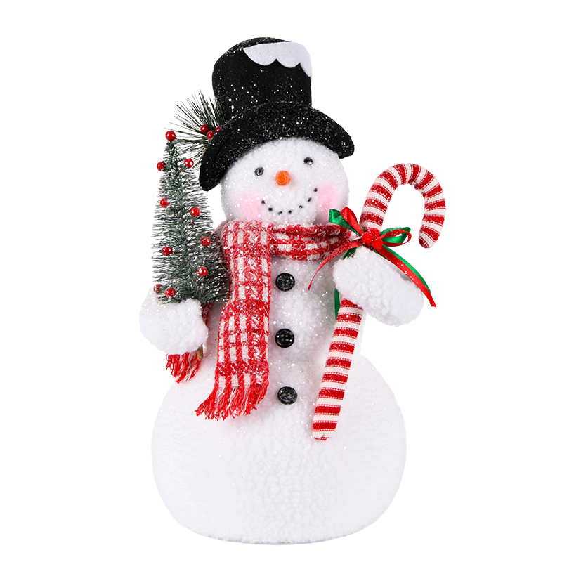 Candy Cane Snowman with Top Hat