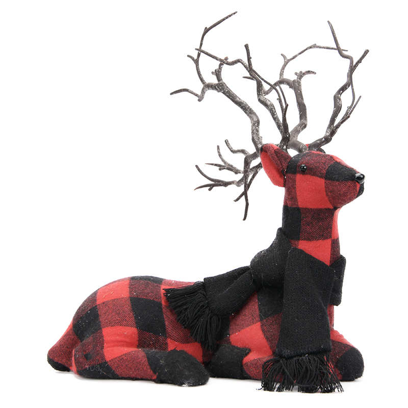Reclining Buffalo Check Reindeer ITEM 0325034