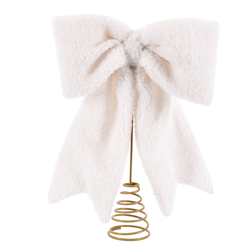 Ivory Bow Christmas Tree Topper