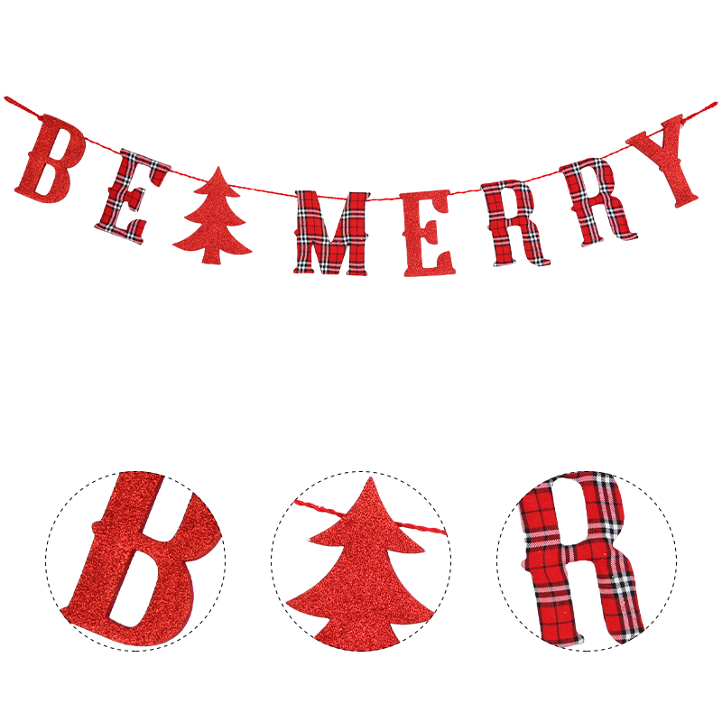 BE MERRY Christmas Banner ITEM 2626005