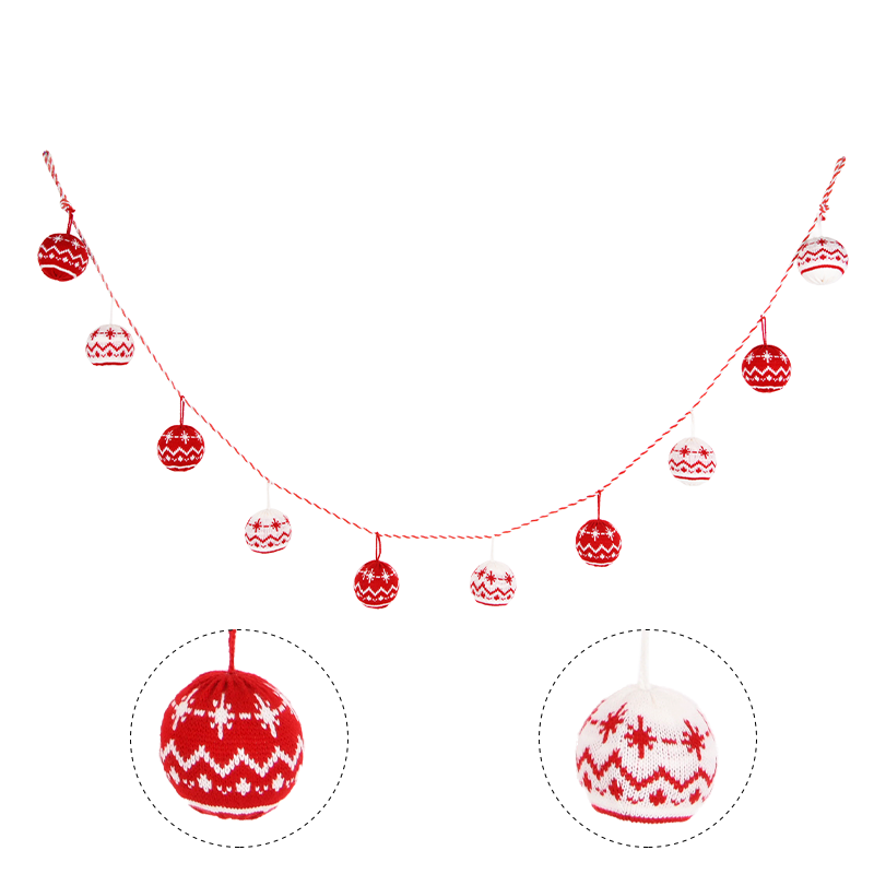 Red and White Bauble Christmas Banner ITEM 2626011