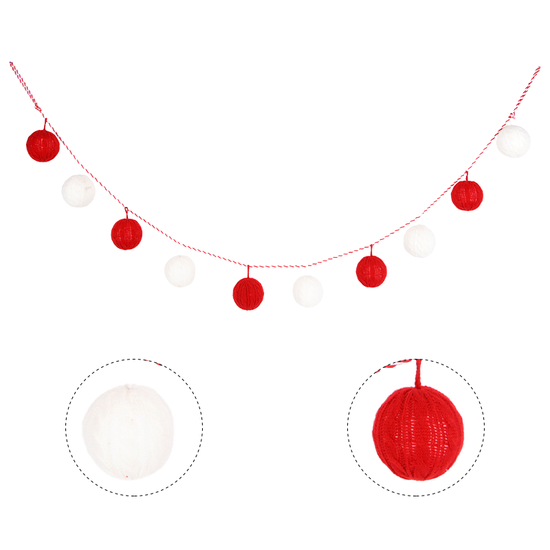 Red and White Pom Pom Christmas Banner ITEM 2626012