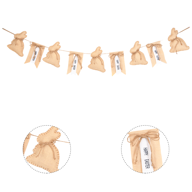 Burlap Look Bunny Easter Banner ITEM 2626014