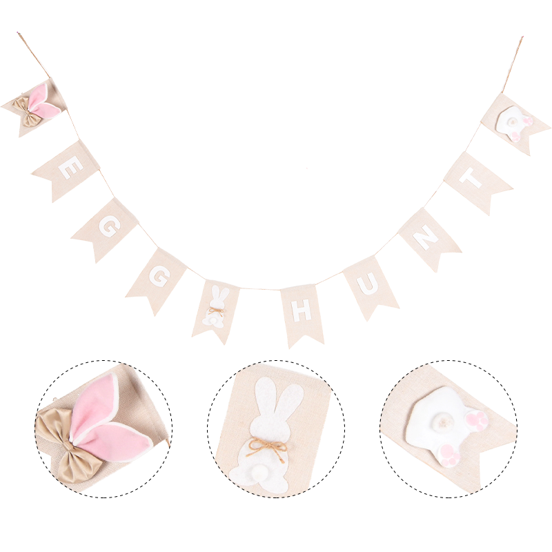Pastel Fabric Bunny Easter Banner ITEM 2626016