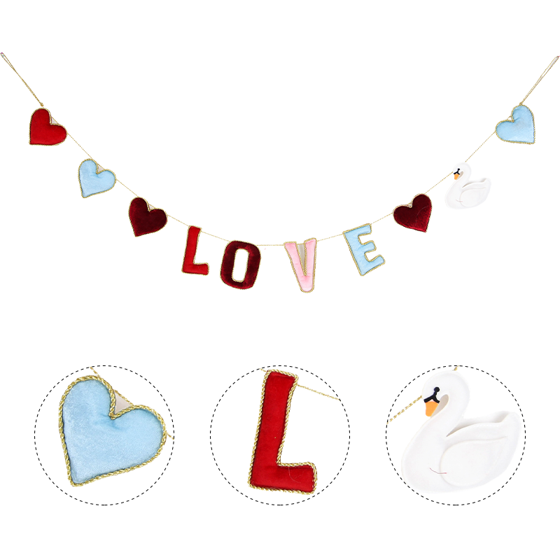 LOVE Letter and Heart Valentine Banner