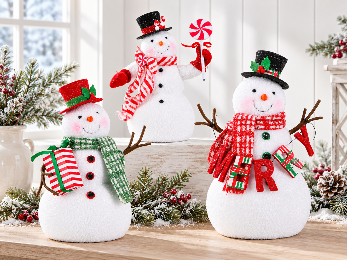 Winter Characters — illustrative scene with varied product sizes